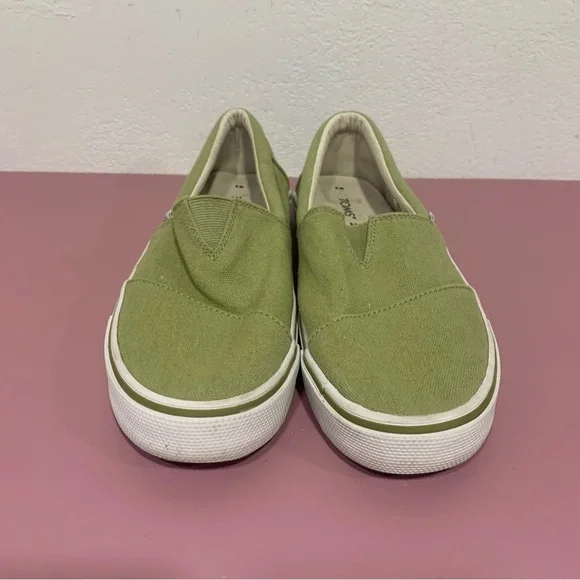 TOMS Alpargata Fenix Slip On Cedar Green Washed Canvas Shoes Size 8 casual - Picture 2 of 10